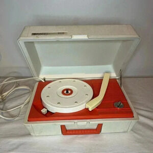 Vintage GE V-211m Solid State Portable Suitcase Record Player Tested And Works